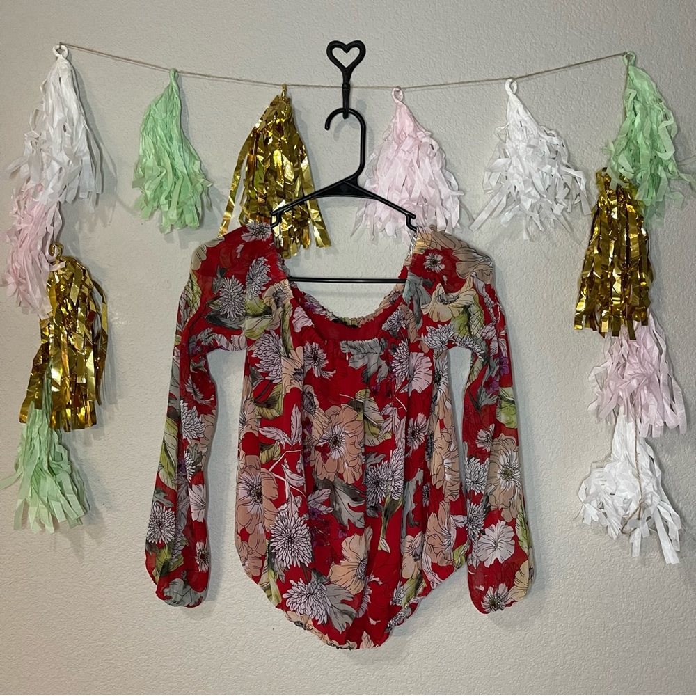 Guess Los Angeles Floral Off The Shoulder Blouse - Picture 9 of 13